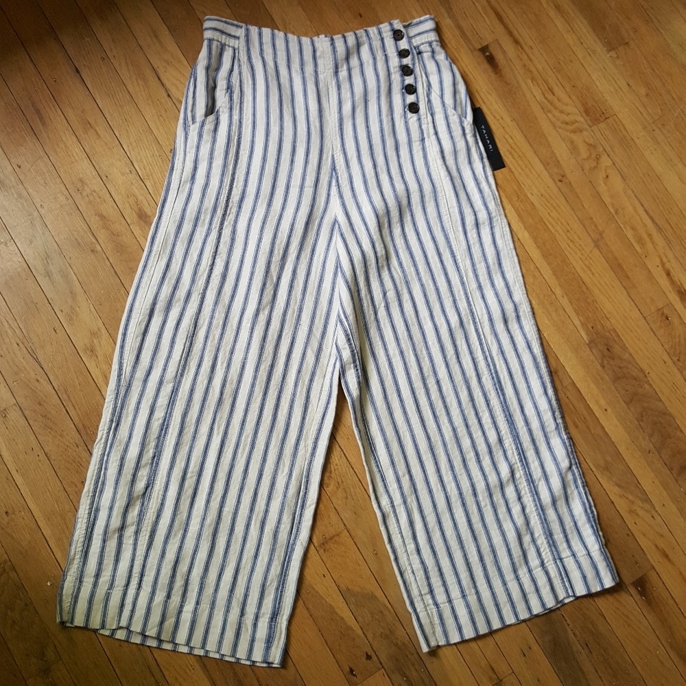 Tahari—Linen Blend—Wide Leg Pants…